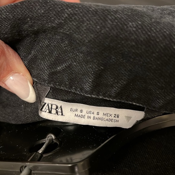 Zara Washed Black Denim Jumpsuit Size Small - Picture 3 of 9
